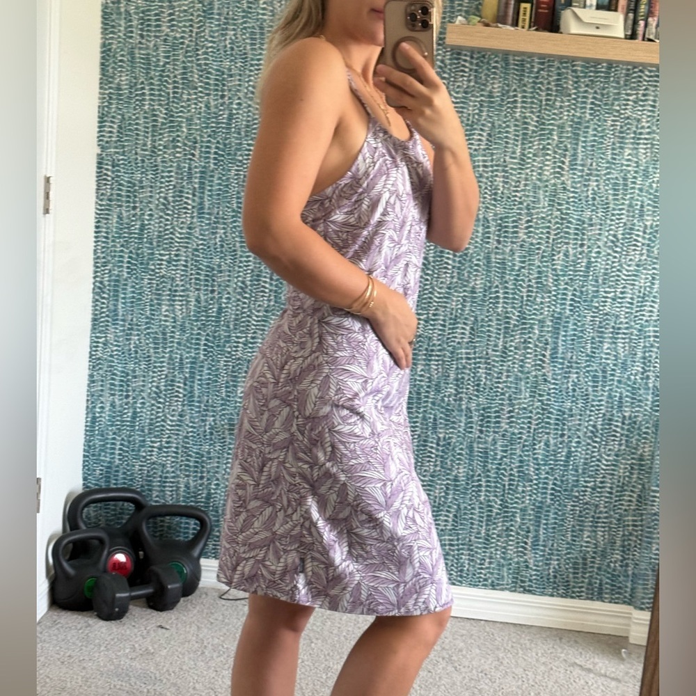 Eddie Bauer Lavender Leaf Pattern Dress - Picture 5 of 5